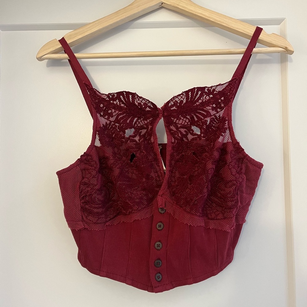 Free People Corset Style Crop Top
